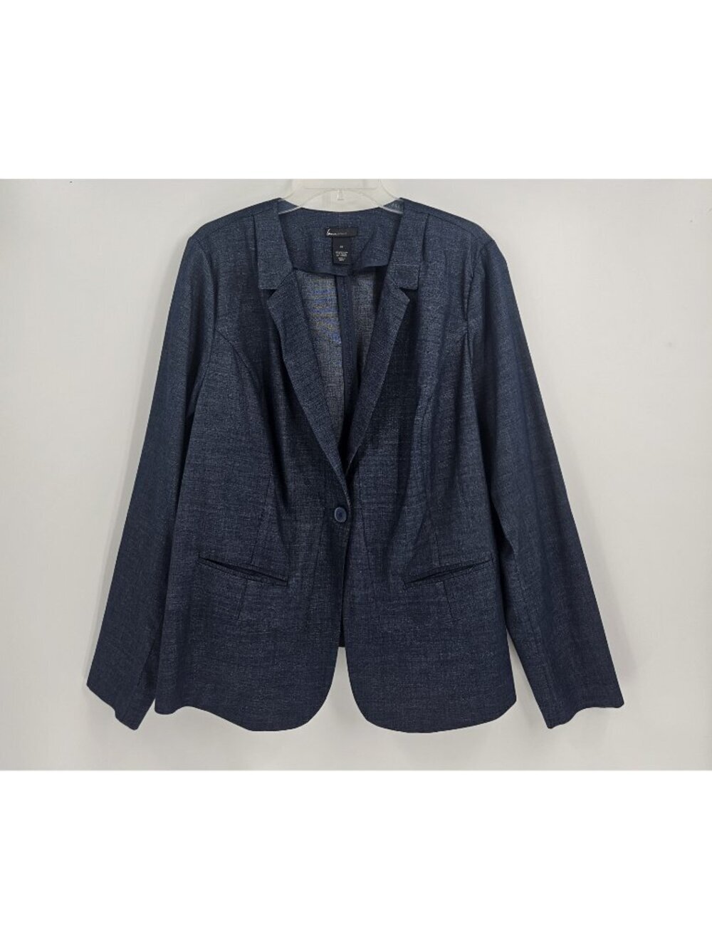 Lane Bryant Womenβs Plus Size 22 Navy Open Front Career Blazer Jacket Stretch